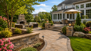 custom paver patio installed by Cousins Garden Design in Cherry Hill NJ